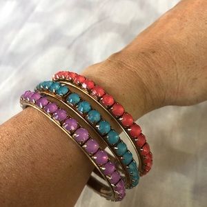 Sparkly stone bangle bracelet set